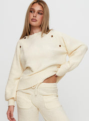 Susi Fluffy Knit Sweater Ivory