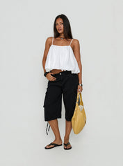 Hudsen Longline Cargo Shorts Washed Black