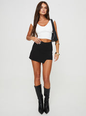 Maceline Wrap Front Skort Black