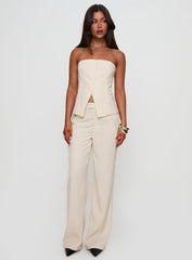Lavish Living Strapless Top Cream