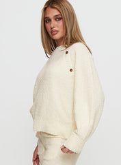 Susi Fluffy Knit Sweater Ivory