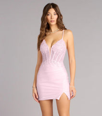 Millie Satin Sequin Lace-Up Mini Dress