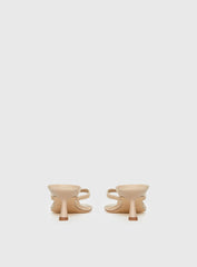 So Exclusive Faux Suede Thong Heels Tan