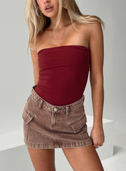 Niner Strapless Bodysuit Burgundy Petite