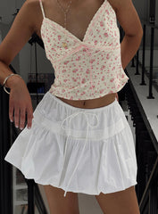 Dear London Bubble Hem Mini Skirt White