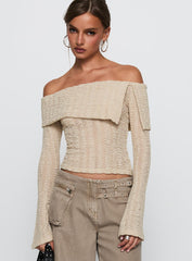 Cardamom Long Sleeve Top Beige