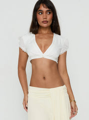 Delliah Micro Crop Top White