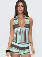 Vannah Halter Top Multi Stripe