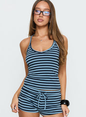Ariselle Halter Top Blue Stripe