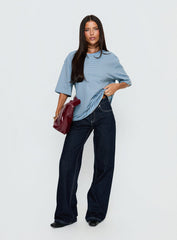 Kaitlan Short Sleeve Tee Blue Stripe