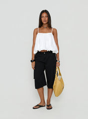 Hudsen Longline Cargo Shorts Washed Black