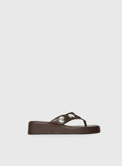 Paislee Stud Detail Sandals Brown