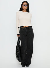 Lando Low Rise Straight Leg Jeans Washed Black