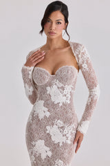 Lucienne Ivory Embroidered Lace Maxi Dress - Limited Edition