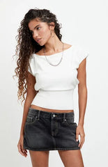 Pacsun Piper Black Contrast Stitch Low Rise Jean Micro Mini Skirt