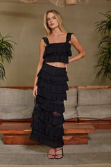 Colette Crochet Top And Maxi Skirt Set