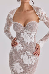 Lucienne Ivory Embroidered Lace Maxi Dress - Limited Edition
